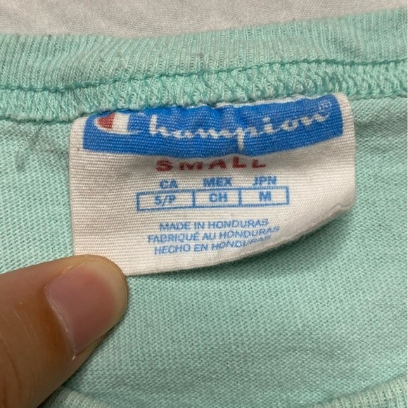 Champion Light Blue Large Logo T-shirt Size Small - Picture 4 of 8